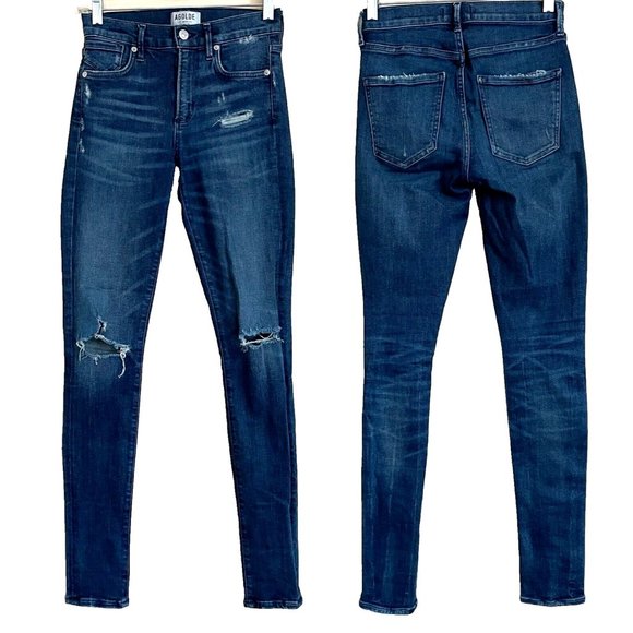Agolde Sophie Skinny Distressed Jeans Size 24 Stretch Denim - Picture 2 of 12